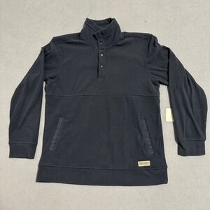 Outdoor Research Trail Mix Snap Pullover Mens Small Navy Blue Grid Fleece Hiking